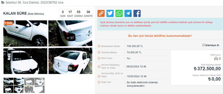 Otomobiller yarı fiyatına satılıyor... 30 bin liraya da var 300 bin liraya da... İşte icralık araçlar