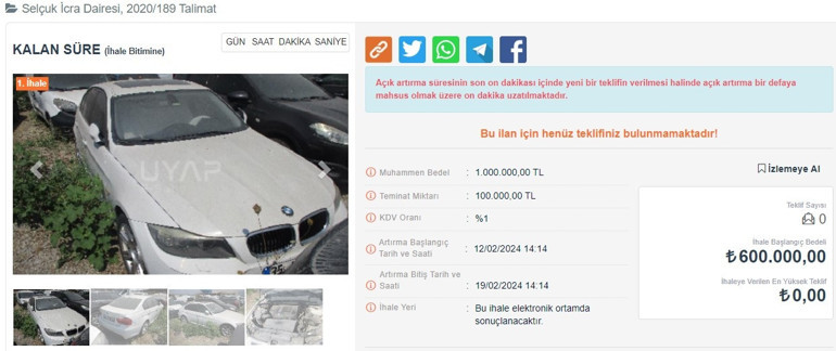 Otomobiller yarı fiyatına satılıyor... 30 bin liraya da var 300 bin liraya da... İşte icralık araçlar