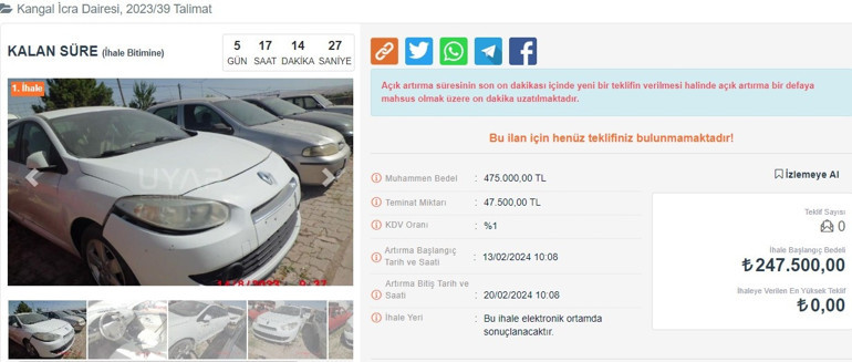 Otomobiller yarı fiyatına satılıyor... 30 bin liraya da var 300 bin liraya da... İşte icralık araçlar