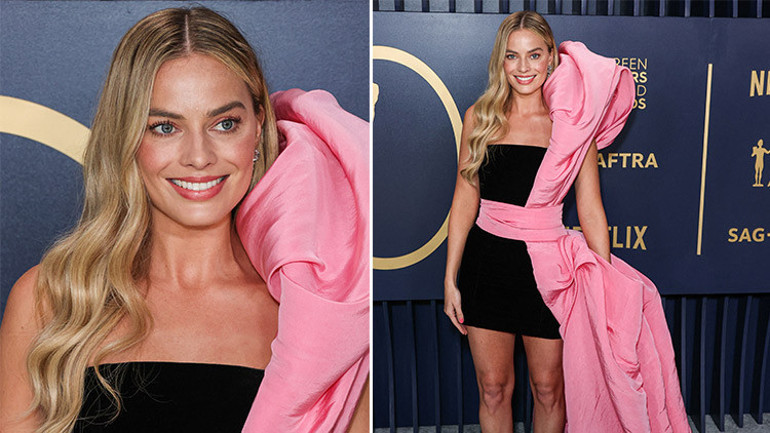 Barbie öldü yaşasın Margot Robbie Pembeleri kaldırdı, Oscar törenine intikam siyahına bürünüp gitti