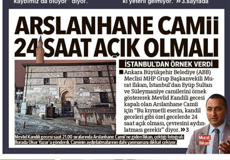 Arslanhane Camii aydınlanmayı bekliyor