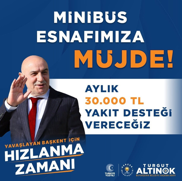 Turgut Altınoktan minibüs esnafına müjde: 30 bin liralık destek