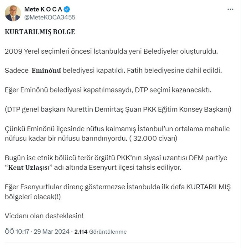 İYİ Partili isimden CHPye kent uzlaşısı tepkisi İlk defa kurtarılmış bölgeleri olacak, vicdanı olan desteklesin