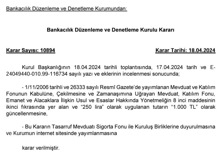 Bankada parası olanlar dikkat BDDK uyarı mektubu gönderecek
