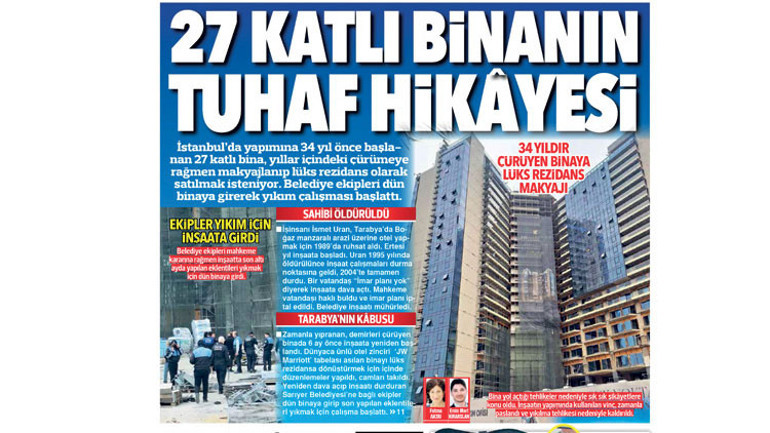 Tarabya’daki bina A’dan Z’ye kaçakmış... Bakanlık Hürriyet’e açıkladı: Burası dutluktu biz izin vermedik