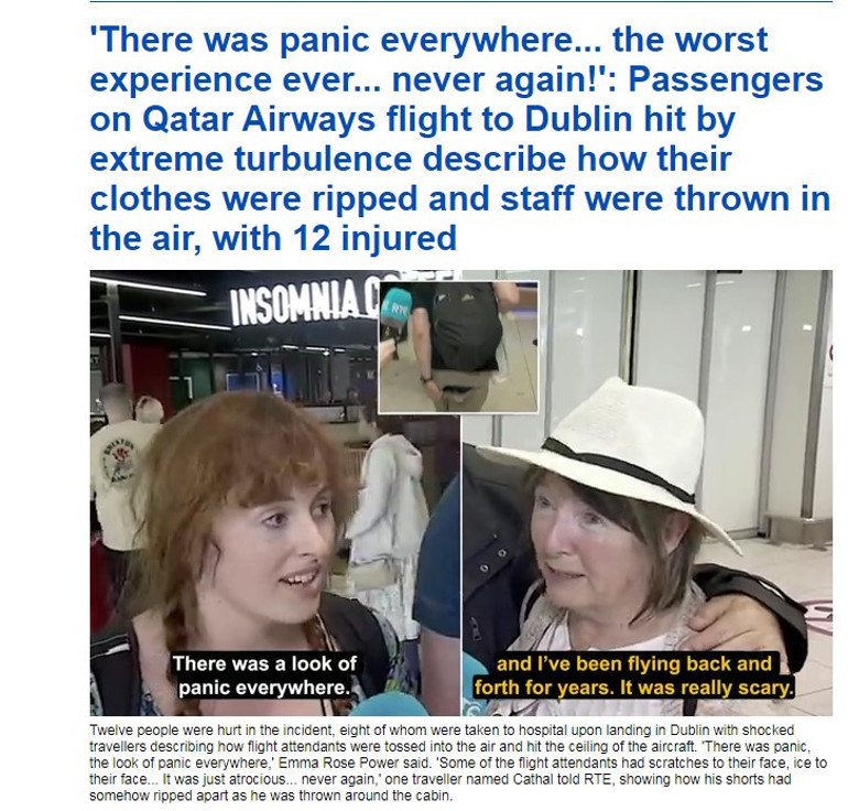 Dublin uçağı Türkiye üzerinde türbülansa girdi Kabus anları: Mürettebat havaya fırladı, yolcuların kıyafetleri yırtıldı