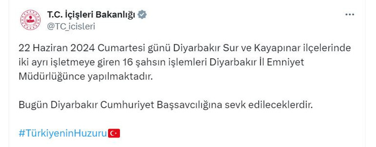 Diyarbakırda kahve zincirinde slogan atan kişilere gözaltı