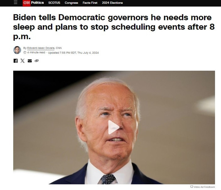 Biden akşam 8den sonra yok: Daha fazla uykuya ihtiyacım var Seçimle aylar kaldı, valiler öfkeli...