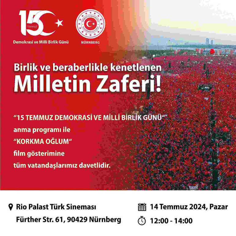 Demokrasi uğruna son söz ‘Korkma Oğlum’ Nürnberg’de