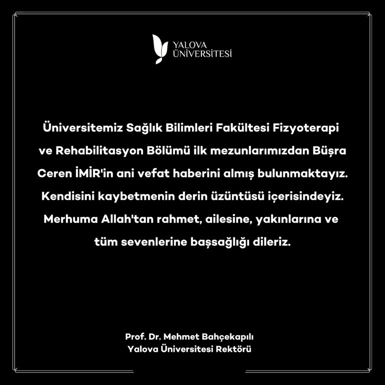 10 gün önce üniversiteden mezun olmuştu... Gök gürültüsü ve şimşekler sonrası fenalaşıp hayatını kaybetti