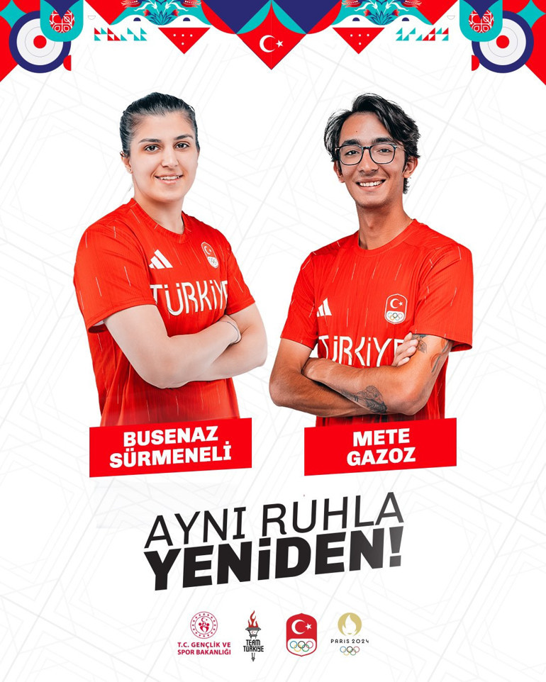 Paris 2024te Türk bayrağımızı Busenaz Sürmeneli ve Mete Gazoz taşıyacak