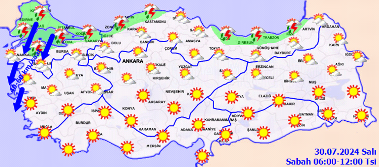 Hava durumu tahminleri il il (30 Temmuz 2024) | Bugün hava nasıl olacak İstanbulda yağmur yağacak mı Meteoroloji yayınladı... Eyyam-ı bahur geliyor