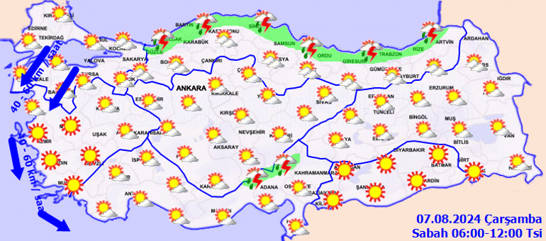 HAVA DURUMU TAHMİNLERİ İL İL (7 AĞUSTOS) | Bugün hava nasıl olacak İstanbulda yağmur var mı Meteorolojiden son dakika uyarısı