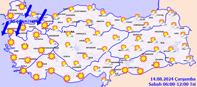 Hava durumu tahminleri il il yayınlandı | Bugün (14 Ağustos) hava nasıl olacak Havalar ne zaman serinleyecek Meteorolojiden uyarı: Afrika sıcakları yolda
