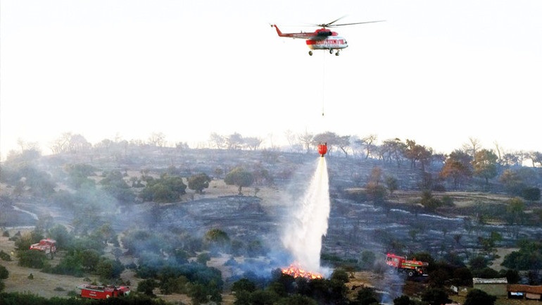 Çanakkale’deki orman yangını asırlık mermileri patlattı