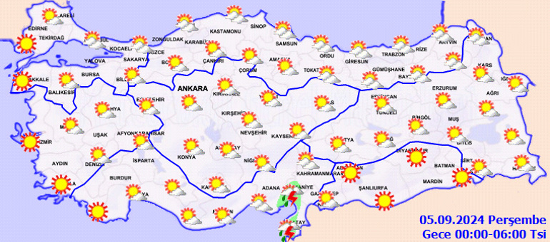 Son dakika hava durumu tahminleri il il 5 Eylül 2024 | Bugün hava nasıl olacak Yağmur var mı Meteorolojiden 5 ile kuvvetli sağanak yağış uyarısı