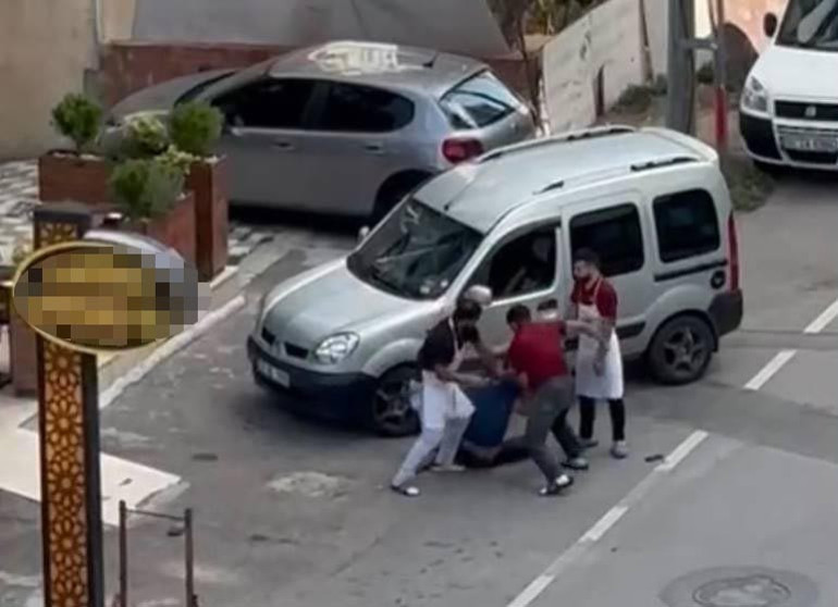 Sipariş sonrası rezil olay Kadına taciz, öfkeli kocaya meydan dayağı