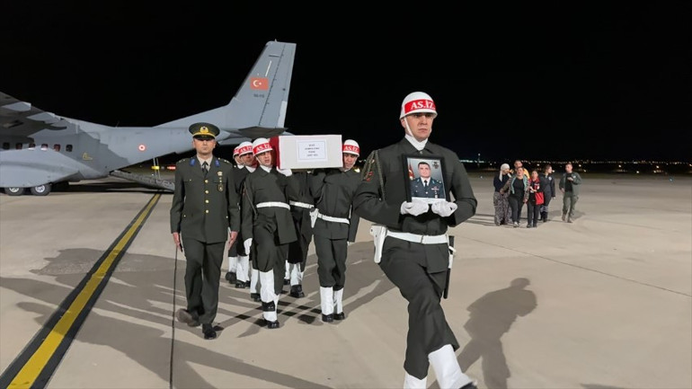 Şehit Binbaşı Osman Ayan, memleketine getirildi