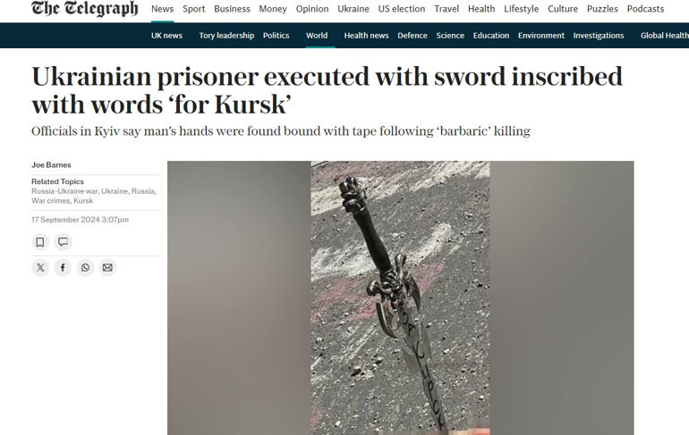 Üzerinde Kursk için yazan kılıçla infaz edildi, Ukrayna ayağa kalktı Kan donduran görüntü...