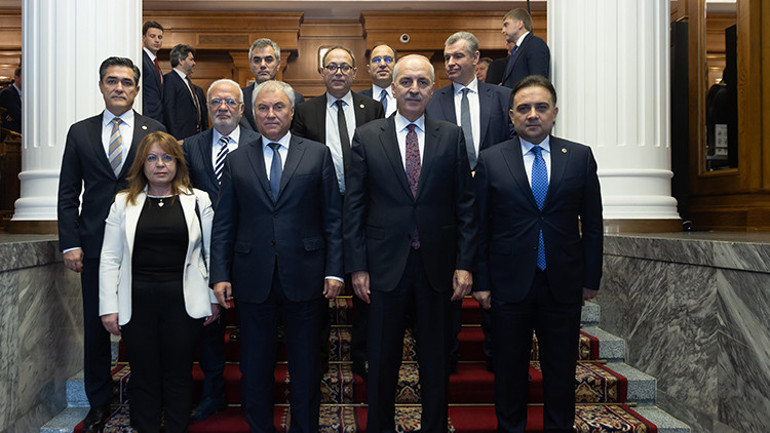 TBMM Başkanı Numan Kurtulmuş, Rusya Devlet Duması Başkanı Vyaçeslav Volodin ile görüştü
