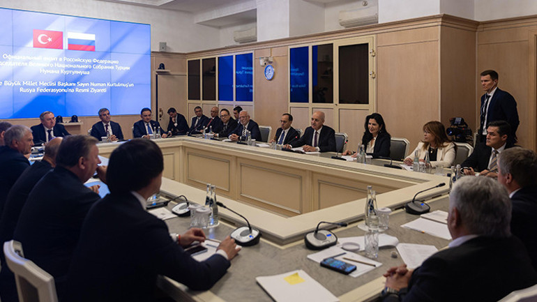 TBMM Başkanı Numan Kurtulmuş, Rusya Devlet Duması Başkanı Vyaçeslav Volodin ile görüştü
