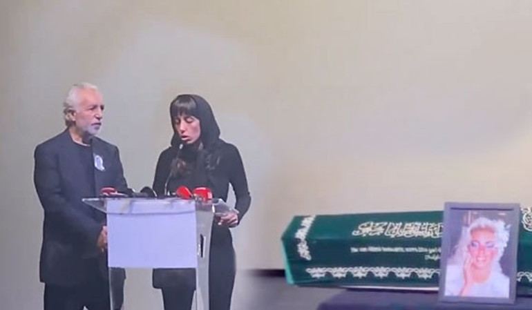 Ahu Tuğbaya veda... Meriç Erkan tabutun başından ayrılmadı