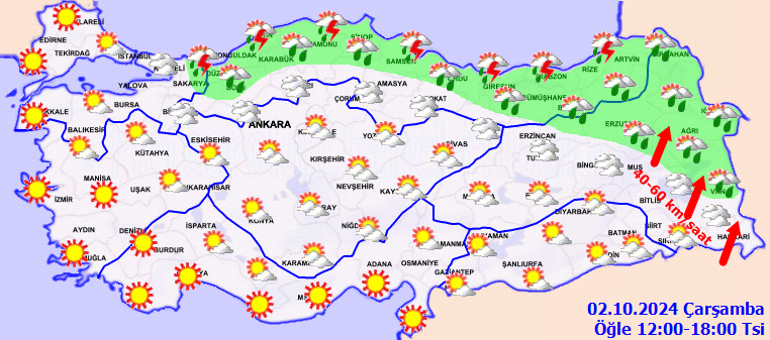 Son Dakika Hava Durumu Tahminleri İl İl (2 Ekim 2024 Çarşamba) | Bugün hava durumu nasıl olacak Yağmur devam edecek mi Meteorolojiden 4 ile sarı kodlu uyarı