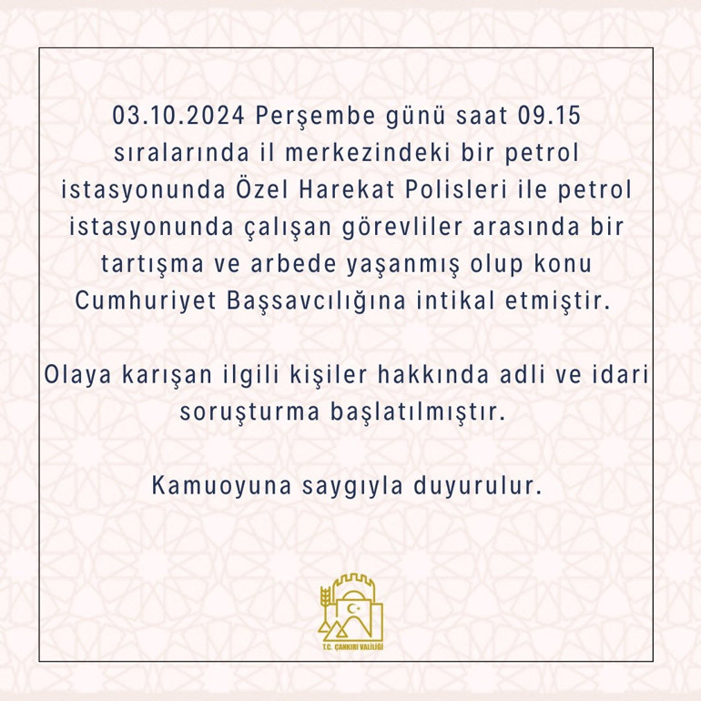 Özel harekat polisleri ile akaryakıt istasyonu çalışanı arasında kavga