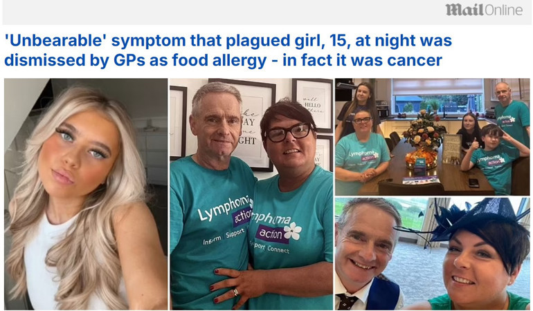 Gıda alerjisi sanıldı: 15 yaşındaki çocuk kanser hastası çıktı