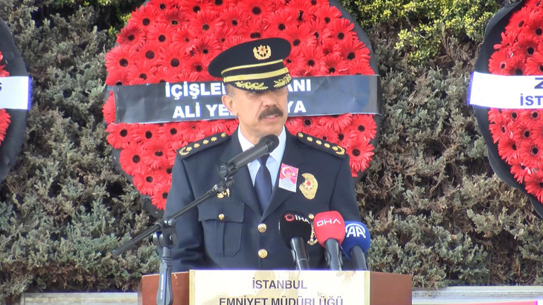 İETT otobüsünün çarptığı şehit polise Emniyette tören