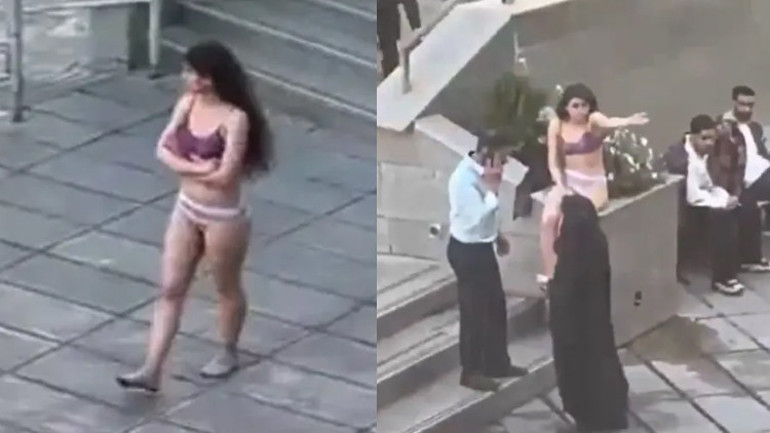 İrandaki protesto dünya gündemine oturdu: Genç kız kıyafetlerini çıkarıp iç çamaşırları ile kampüste oturdu