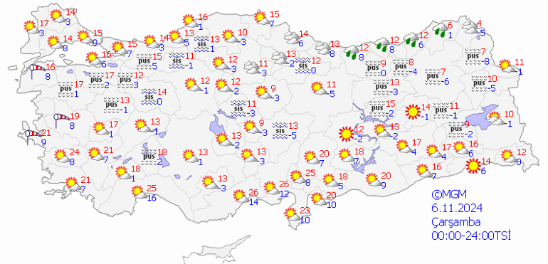 Kar yağışı ve sağanak uyarısı | Bugün (6 Kasım) hava nasıl olacak Meteoroloji il il hava durumu tahminlerini yayınladı