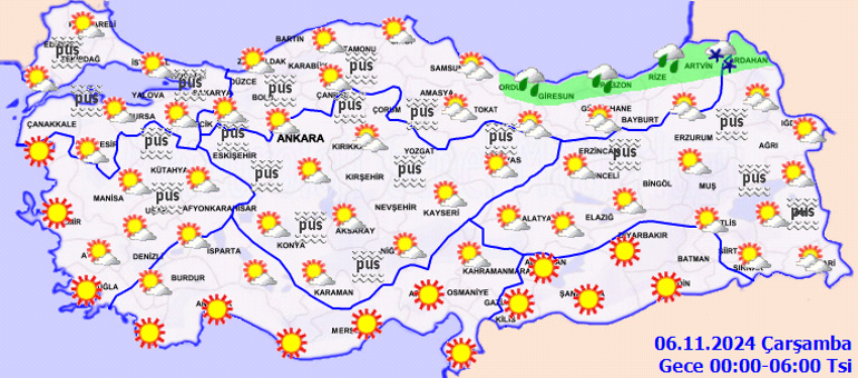 Kar yağışı ve sağanak uyarısı | Bugün (6 Kasım) hava nasıl olacak Meteoroloji il il hava durumu tahminlerini yayınladı