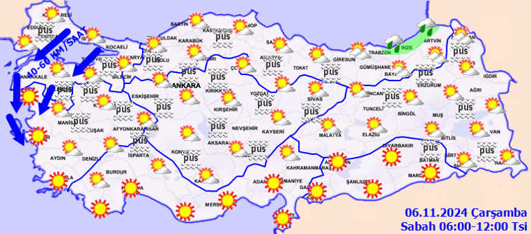 Kar yağışı ve sağanak uyarısı | Bugün (6 Kasım) hava nasıl olacak Meteoroloji il il hava durumu tahminlerini yayınladı