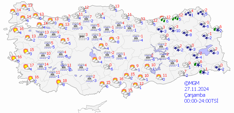 SON DAKİKA HAVA DURUMU TAHMİNLERİ İL İL (27 KASIM) | Bugün hava nasıl olacak İstanbula kar yağacak mı Meteorolojiden birçok ile kar ve sağanak uyarısı