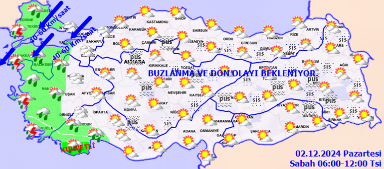 Son dakika hava durumu tahminleri il il yayınlandı... Bugün (2 Aralık) hava nasıl olacak Yeni haftada İstanbula kar yağacak mı