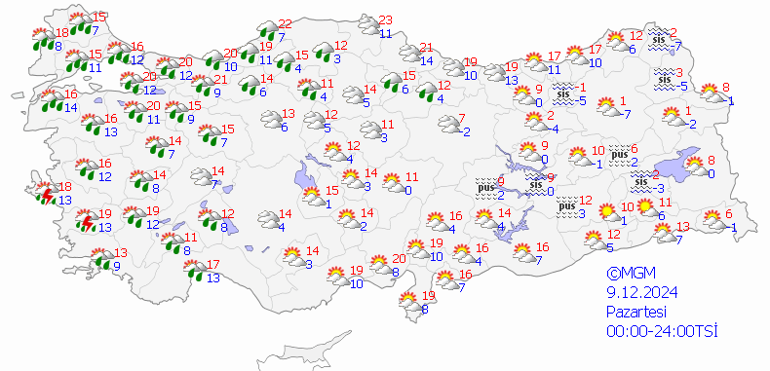 HAVA DURUMU TAHMİNLERİ İL İL 9 ARALIK 2024 | Yeni haftada hava nasıl olacak Bugün kar ve yağmur yağacak mı Meteorolojiden İstanbula son dakika yağış uyarısı