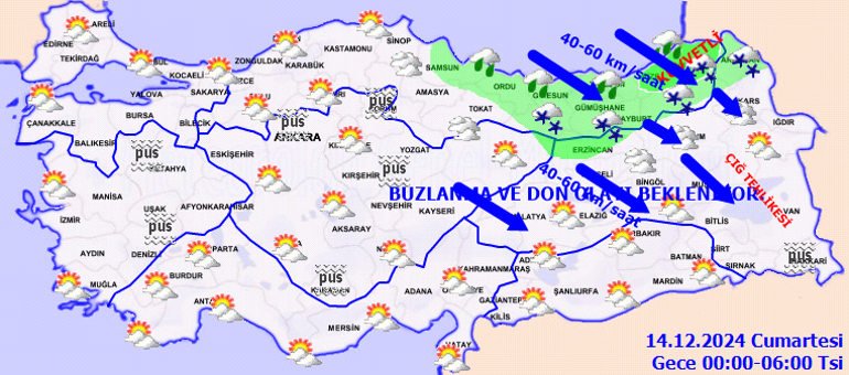 Hava durumu tahminleri il il yayınlandı | Bugün (14 Aralık) hava nasıl olacak Hafta sonu yağmur ve kar var mı Meteorolojiden İstanbul ve birçok ile son dakika uyarı
