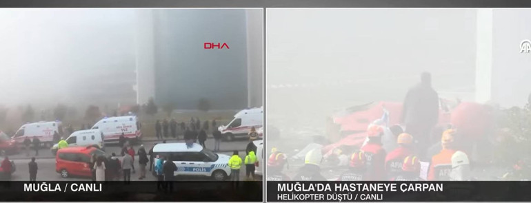 Son dakika Muğlada hastaneye çarpan helikopter düştü: 4 personel hayatını kaybetti... Kaza anının görüntüsü ortaya çıktı