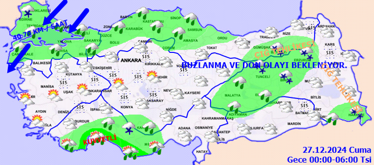 SON DAKİKA HAVA DURUMU UYARISI | Bugün (27 Aralık) hava nasıl olacak İstanbula kar ne zaman yağacak, yağacak mı Meteoroloji il il hava durumu tahminleri