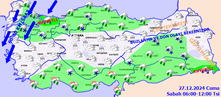 SON DAKİKA HAVA DURUMU UYARISI | Bugün (27 Aralık) hava nasıl olacak İstanbula kar ne zaman yağacak, yağacak mı Meteoroloji il il hava durumu tahminleri