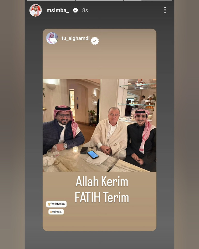 Al Shabab başkanı Mohamad Almunajemden Fatih Terim paylaşımı: Allah Kerim, Fatih Terim