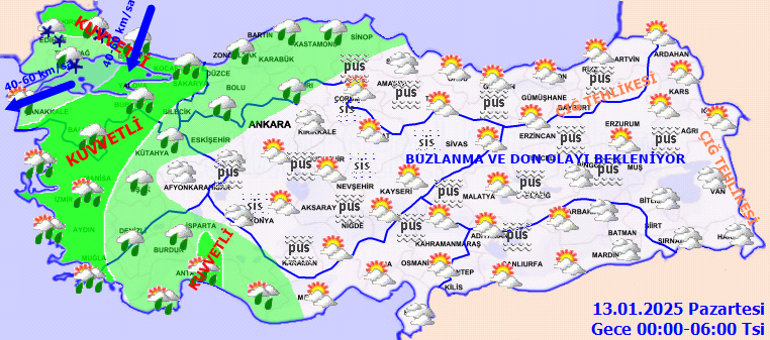 SON DAKİKA HAVA DURUMU TAHMİNLERİ İL İL | Yeni haftada İstanbula kar yağacak mı Bugün (13 Ocak) hava nasıl olacak Meteorolojiden birçok ile uyarı