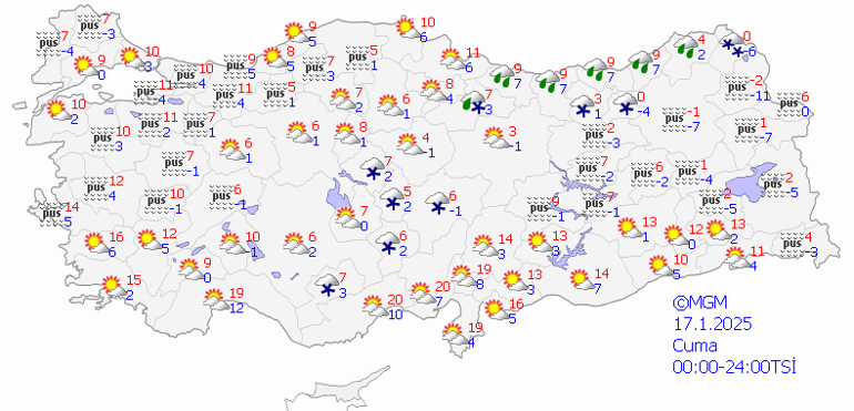 Son dakika hava durumu tahminleri il il | Bugün (17 Ocak) hava nasıl olacak Hafta sonu kar yağacak mı Meteorolojiden 10 ile kar ve sağanak uyarısı