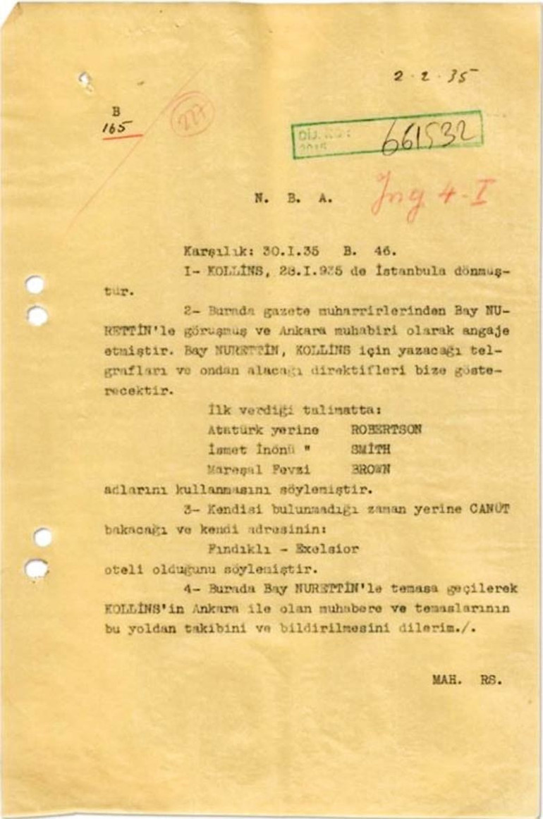 MİT’in 90 yıllık ‘casus’ belgesi... Times muhabiri takip altında