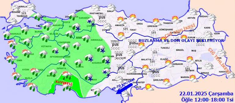 Bugün (22 Ocak) hava nasıl olacak Bugün yağmur ya da kar var mı Meteorolojiden İstanbul ve birçok ile uyarı