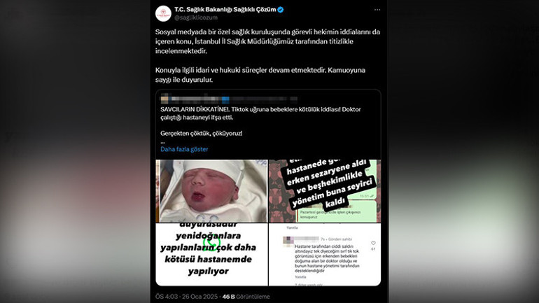 Özel hastanede bebeklere kötü muamele iddiası... İnceleme başlatıldı