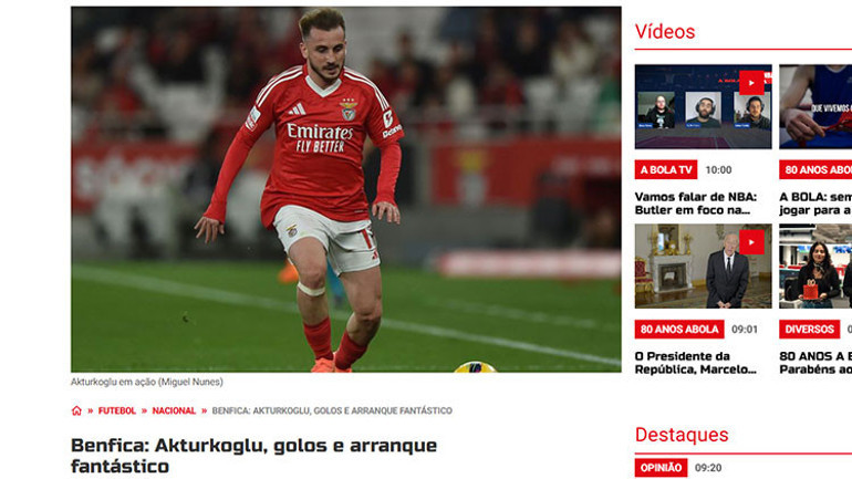 Kerem Aktürkoğlu Portekiz basınında manşet oldu Benficanın en iyi transferi