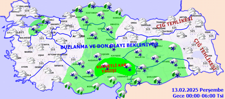 SON DAKİKA HAVA DURUMU TAHMİNLERİ İL İL || 13 Şubat Perşembe bugün hava nasıl olacak İstanbulda kar var mı Meteorolojiden birçok ile kar yağışı uyarısı