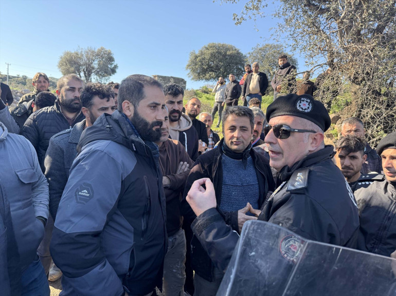 Bodrumda kaçak yapıların yıkımı sırasında gerginlik